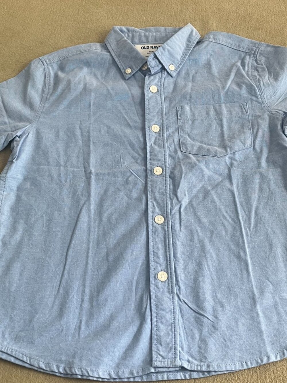 Old Navy Boys Blue Shirt Short Sleeves Size M 8 NWT